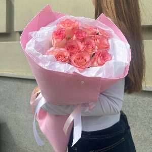 Букет "Розовая Джумилия" в розовой упаковке