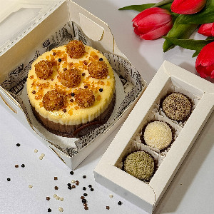 Double Truffle Set with Bento Cake and Truffles with delivery Saint Petersburg