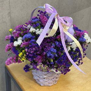Lavender Breeze Arrangement with Statice and Cotton with delivery Belgorod