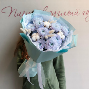 Bouquet "Azure Meadow" with Chrysanthemums with delivery Ufa