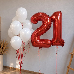 "Red Dawn" Number Balloon Set with delivery Omsk