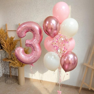 Balloon Set "Pink Radiance" with delivery Omsk