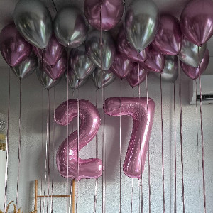 "Pink Waterfall" Balloon Set with delivery Omsk