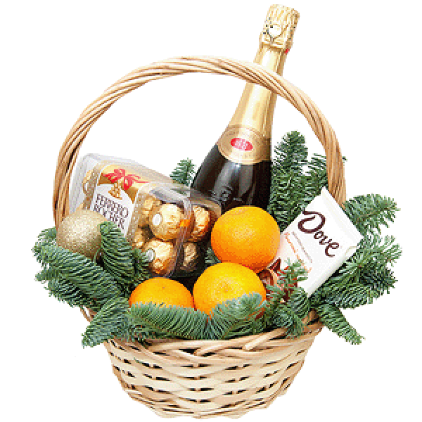 Winter gift with non-alcoholic champagne