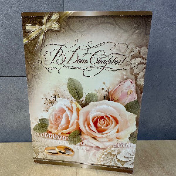 Cream Satin Wedding Card