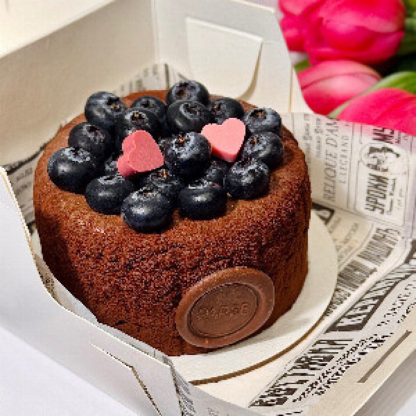 Chocolate Cheesecake Bento Cake with Berries