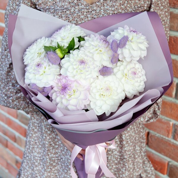 White Dahlia - 11, Dried flowers decor, Wrapping Paper