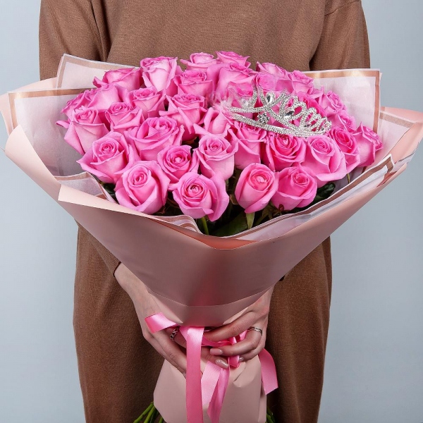 Pink rose 50 cm - 45, Decorative crown, Wrapping Paper