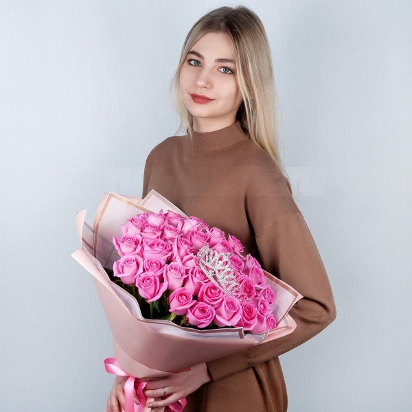 Pink rose 50 cm - 45, Decorative crown, Wrapping Paper